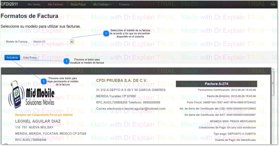 Formatos de Factura